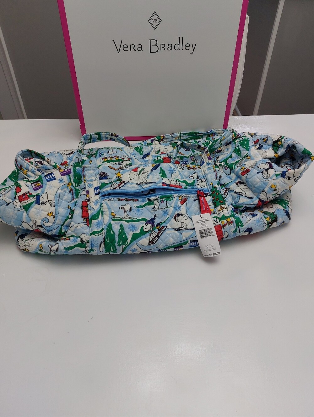 Vera Bradley Large Duffel Ski Slope Snoopy NWT